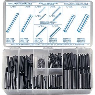 PRECISION BRAND Spring Steel Roll Pin Assortment, 300 Pieces