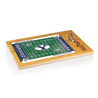Picnic Time NCAA Football Icon Cutting Cheese Tray; Brigham Young University Cougars