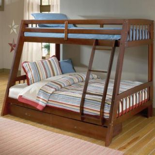 Hillsdale Furniture Rockdale Twin over Full Bunk Bed with Built In Ladder and Storage