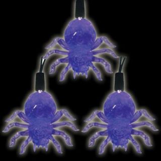 Battery Operated 10 Light LED Purple Halloween Spider Light Set (Set of 2) 97 602 20