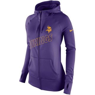 Nike Minnesota Vikings Womens Purple Stadium Game Day KO Full Zip Performance Hoodie
