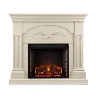 Southern Enterprises Oliver 44.75 in. Freestanding Electric Fireplace in Ivory HD9199