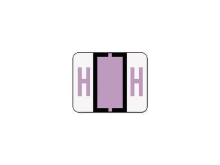 A Z Color Coded Bar Style End Tab Labels, Letter H, Lavender, 500/roll By: Smead