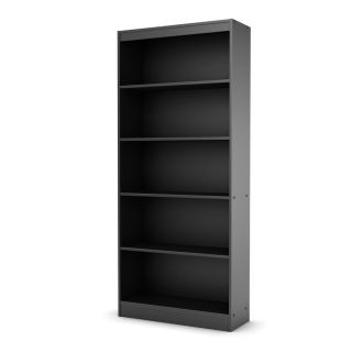 South Shore Furniture Axess Pure Black 30.75 in W x 71.25 in H x 11.5 in D 5 Shelf Bookcase