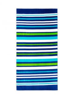 Horizontal Stripes Terry Velour Beach Towel by Dohler