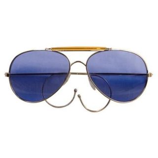Classic Aviator Sunglasses, Vintage Pilot Blue Lenses