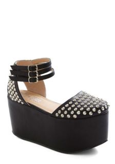 Heart Stud Still Flatform  Mod Retro Vintage Heels