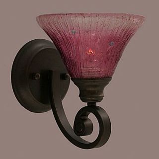 Toltec Lighting Curl 1 Light Wall Sconce; Wine Crystal