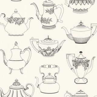 Kitchen & Bath Resource III Valie Vintage Teapot Texture Wallpaper
