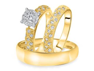 7/8 CT. T.W. Diamond Ladies Engagement Ring, Wedding Band, Men's Wedding Band