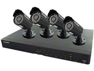 LaView LV KD3544B Complete 4 CH D1 HDMI Security DVR System w/ Easy DIY Four 520TVL Infrared Surveillance Cameras (No HDD)