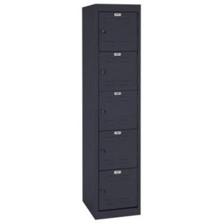 Sandusky 66 in. H 5 Tier Welded Steel Storage Locker in Black LF5H151866 09