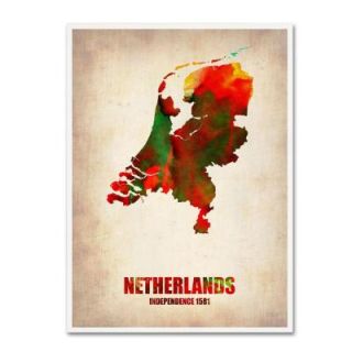 Trademark Fine Art 32 in. x 24 in. Netherlands Watercolor Map Canvas Art ALI0196 C2432GG