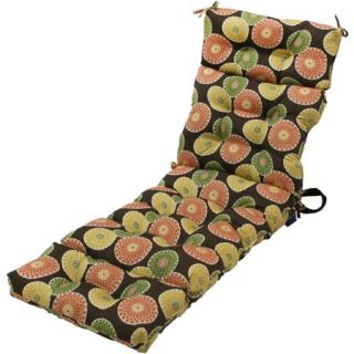 Greendale Home Fashions 72" Outdoor Chaise Lounger Cushion, Flower on Chocolate