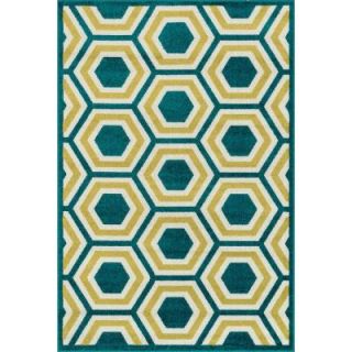Loloi Rugs Catalina Lifestyle Collection Peacock/Citron 5 ft. 2 in. x 7 ft. 5 in. Area Rug HCATHCF01PXXC5275