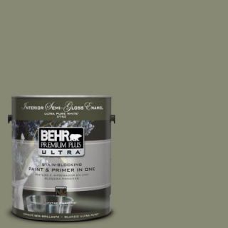 BEHR Premium Plus Ultra 1 gal. #UL210 5 Aloe Thorn Interior Semi Gloss Enamel Paint 375301