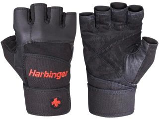 Harbinger 140 Pro Wristwrap Lifting Gloves   Large   Black