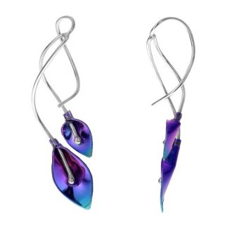 Journee Collection Sterling Silver and Niobium Calla Lily Earrings