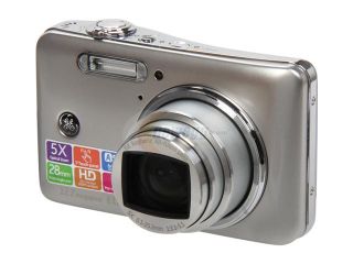 Refurbished GE E1250TW Silver 12.2 MP 5X Optical Zoom 28mm Wide Angle Digital Camera