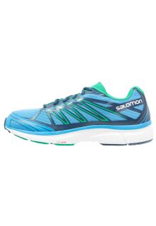 Salomon X TOUR 2    Cushioned running shoes   process blue/midnight blue/real green