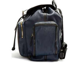 Pierre Hardy Navy Rectangular Leather Backpack