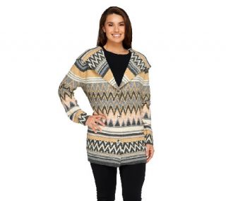 Liz Claiborne New York Chevron Hooded Sweater Coat —