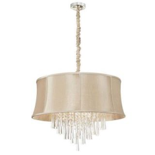 Filament Design Margarete 8 Light Polished Chrome Chandelier with Cream Fabric Shades CLI DN14006118