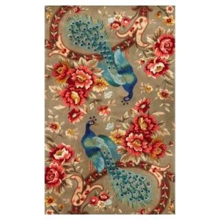 Kas Rugs Peacock Paradise Sage 2 ft. 6 in. x 4 ft. 2 in. Area Rug CAT073230X50