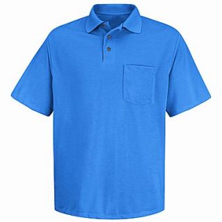 Red Kap Mens Performance Knit Polyester Solid Shirt SS x XXL, Royal blue