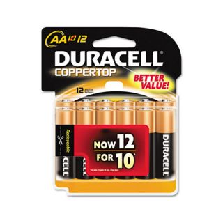 Duracell Coppertop Alkaline Batteries, AA, 12/pack