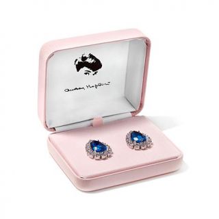 Audrey Hepburn™ Collection Blue and Clear Crystal Pear Shaped Earrings   7606402