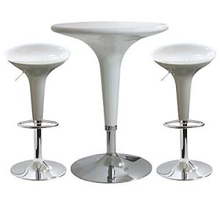 Buffalo Tools AmeriHome ABS Plastic Modern Adjustable Height 3 Piece Bar Set With 33 Stools, White