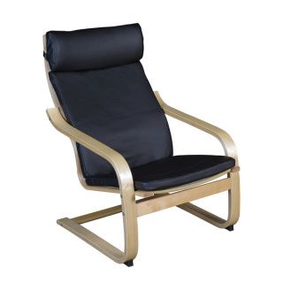 Niche Mia Natural/ Black Leather Bentwood Reclining Chair   17313600