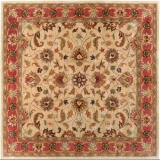 9.75' x 9.75' Russet Brown & Burnt Sienna Orange Hand Tufted Wool Area Throw Rug