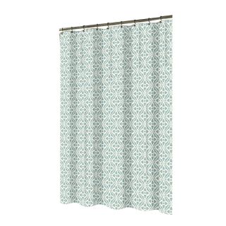 allen + roth Polyester Aqua Patterned Shower Curtain