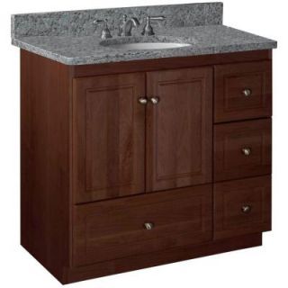Simplicity by Strasser Ultraline 36 in. W x 21 in. D x 34.5 in. H Vanity with Right Drawers Cabinet Only in Dark Alder 01.035.2