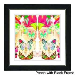 Zhee Singer 'Pastel Butterfly Montage' Framed Fine Art Print 22x22 Yellow   White Frame
