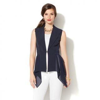 IMAN Global Chic Luxury Vest with Chiffon Trim   7934873