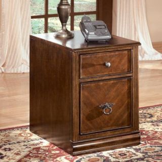 Ashley Hamlyn H527 12 Home Office File Cabinet with 2 Drawers Dark Bronze Hardware and Mouldings on the Front in