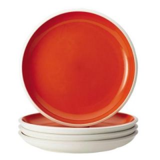 Rachael Ray Dinnerware Rise 4 Piece Stoneware Dinner Plate Set in Orange 58715