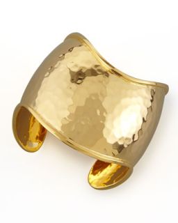 NEST Jewelry 22k Gold Plate Hammered Curve Cuff