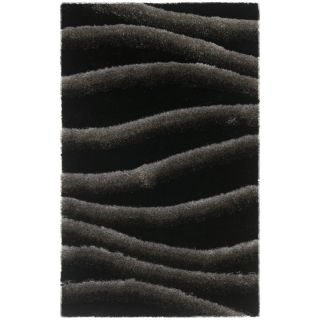 Safavieh Shag Black and Grey Rectangular Indoor Tufted Throw Rug (Common 3 x 4; Actual 30 in W x 48 in L x 0.33 ft Dia)