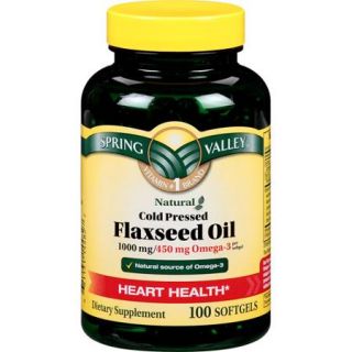 Spring Valley Flaxseed Oil Softgels, 1000 mg, 100 count