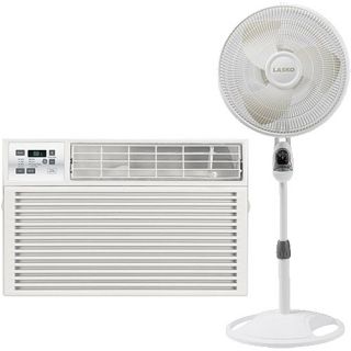Value Bundle General Electric 10,150 BTU Window Air Conditioner w/Lasko 16" Stand Fan