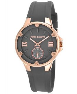 Vince Camuto Womens Gray Silicone Strap Watch 38mm VC/5078RGGY