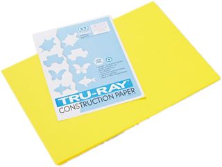 Pacon 103036 Tru Ray Construction Paper, 76 lbs., 12 x 18, Yellow, 50 Sheets/Pack