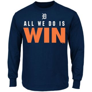 Majestic Detroit Tigers All We Do Is Win Long Sleeve T Shirt   Navy Blue
