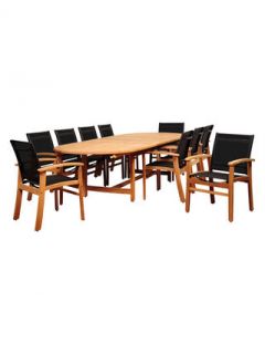 ia Edenton Double Extendable Oval Dining Set (11 PC) by International Home