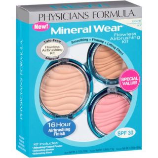 Physicians Formula Mineral Wear Flawless Airbrushing Kit, Light, 3 pc
