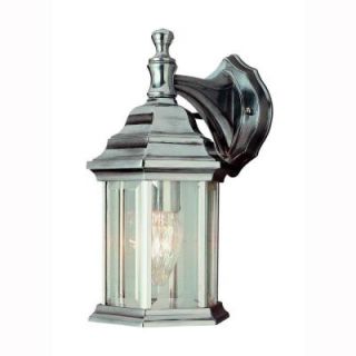 Bel Air Lighting Pentagon 1 Light Brushed Nickel Outdoor Coach Lantern with Clear Glass 4349 BN